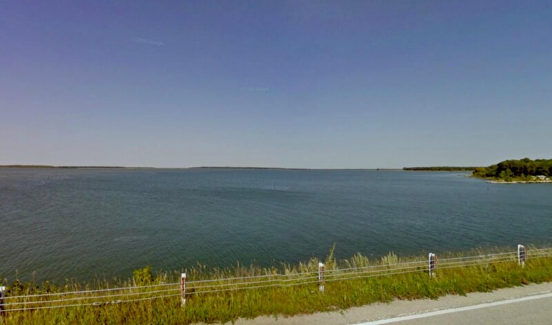 Large Lake with Road