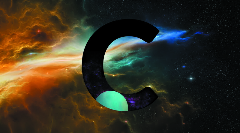 Large Letter C in Space