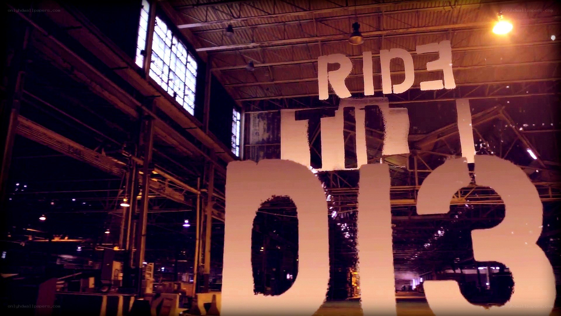 large letters in industrial space