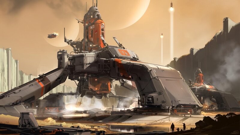 Large Mech on Alien Planet
