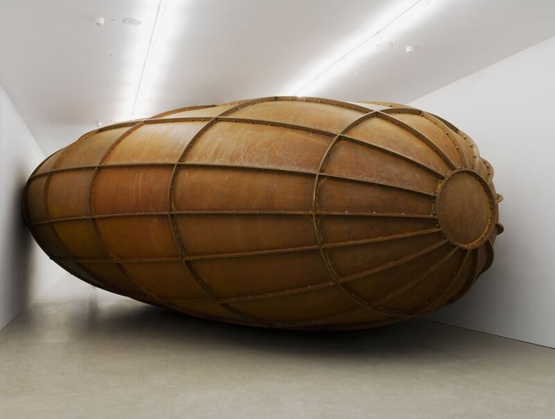 Large metal sculpture in gallery