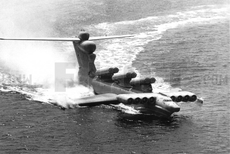 Large military aircraft on water