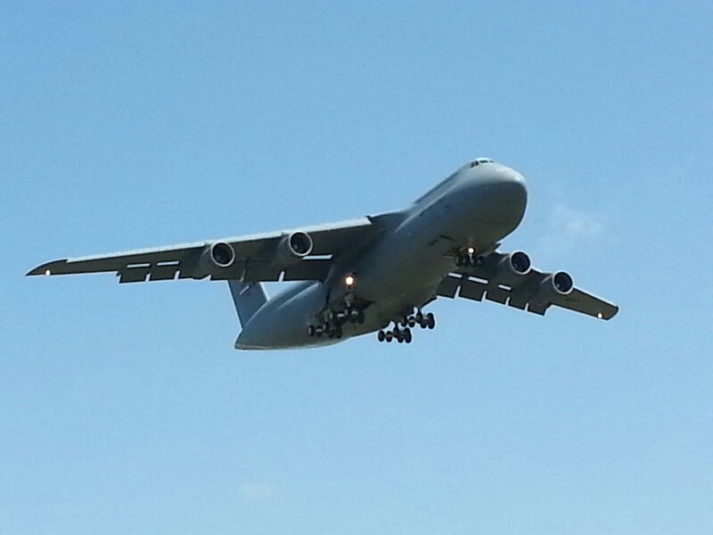 Large Military Transport Plane — Blue, Calm