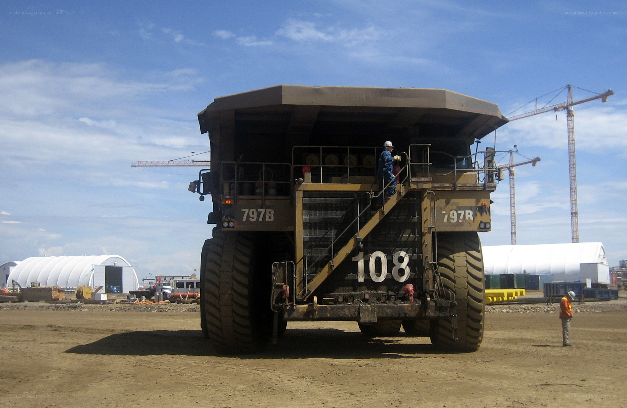 Large mining truck at construction site