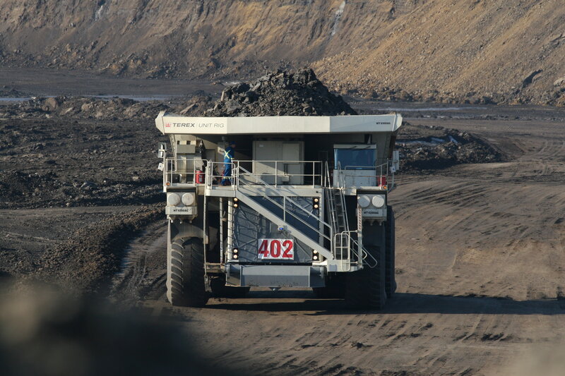Large mining truck at work