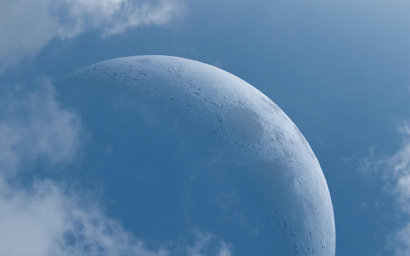Large Moon in Sky