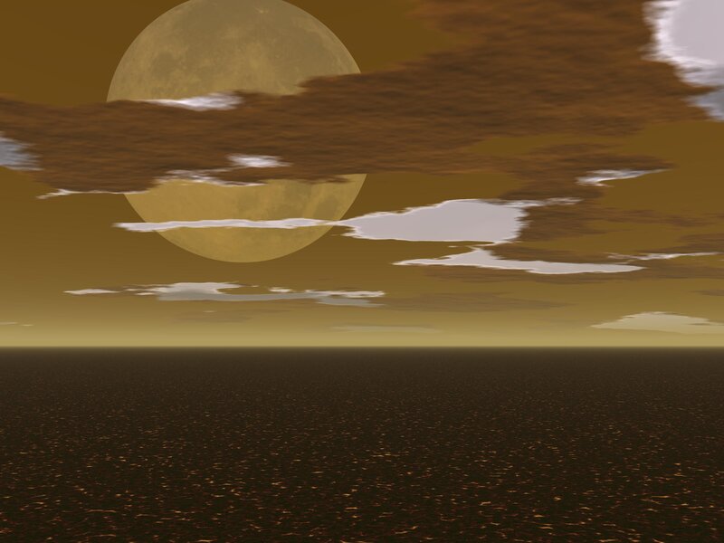 Large Moon over Desert