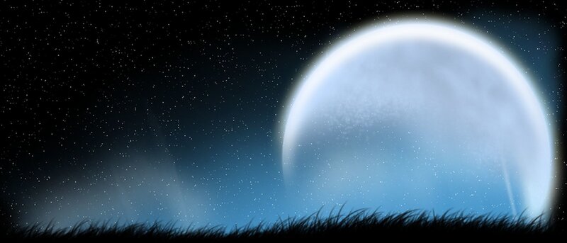 Large Moon over Grass