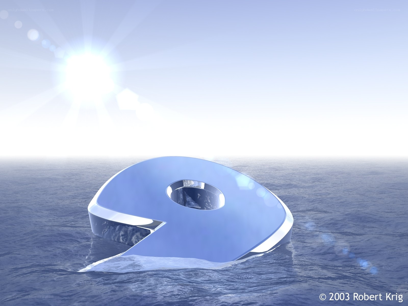Large number nine in the ocean