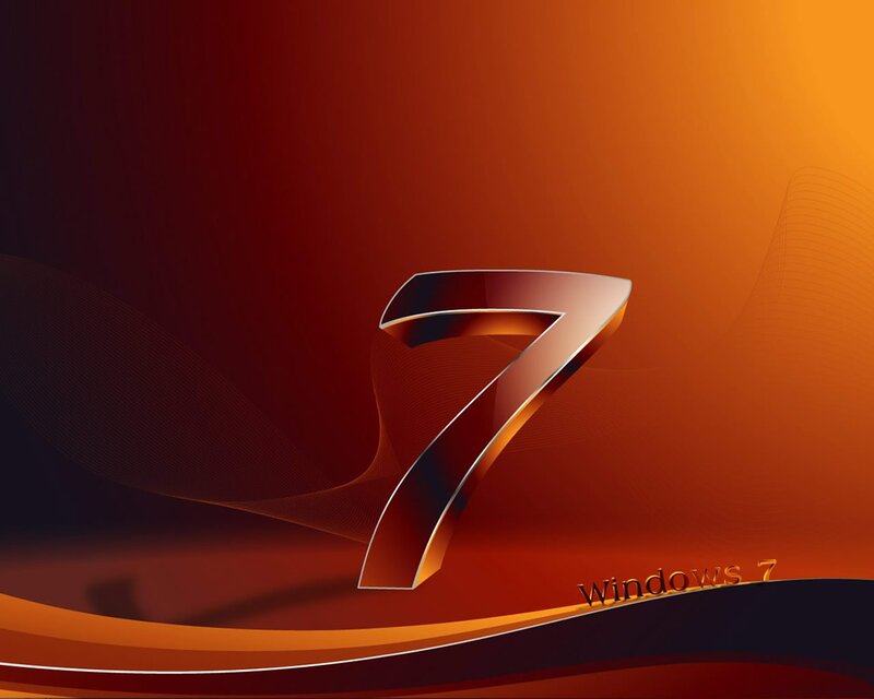 Large Number Seven — Orange, Dramatic, Digital Art