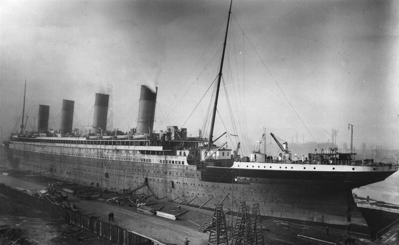 Large Ocean Liner — Black, Industrial, Photograph