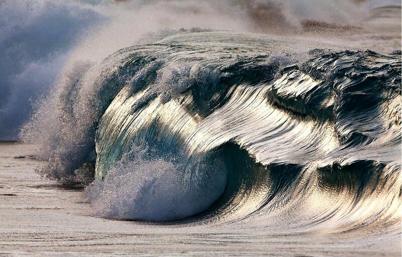 Large Ocean Wave — Blue, Dramatic, Afternoon, Photograph, Foam