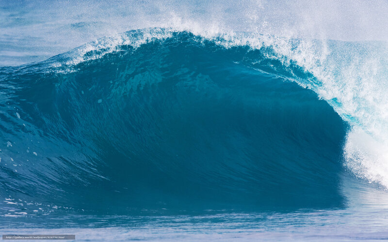 Large Ocean Wave — Blue, Dramatic, Afternoon, Photograph, Sea, Foam