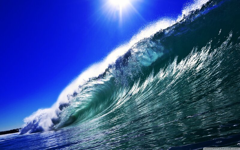 Large Ocean Wave — Blue, Dramatic, Afternoon, Photograph