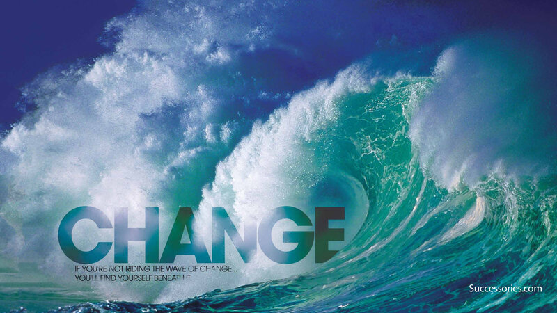 Large Ocean Wave — Blue, Dramatic, Photograph, Text