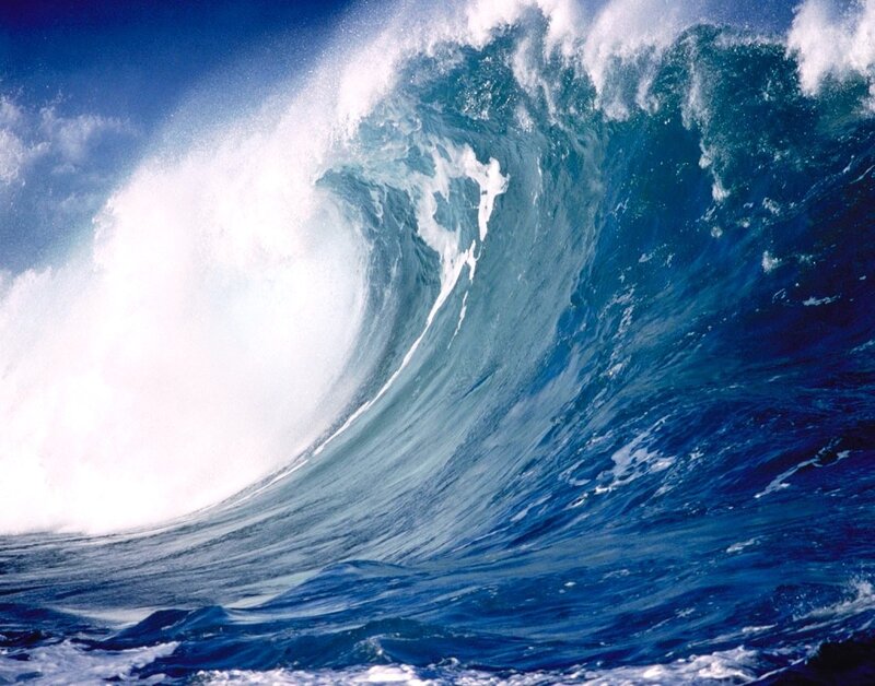 Large Ocean Wave — Blue, Dramatic
