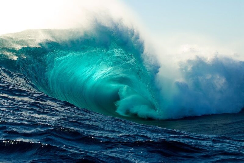 Large Ocean Wave — Blue, Foam