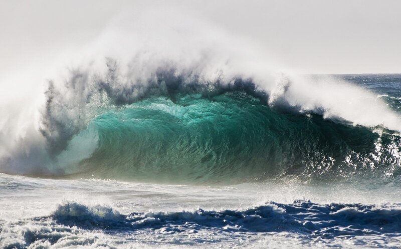 Large Ocean Wave — Blue, Green