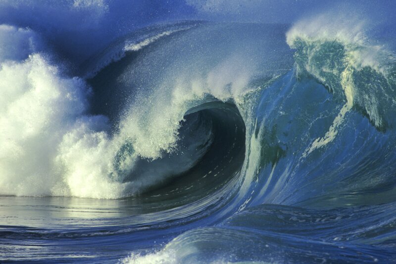 Large Ocean Wave — Blue, Photograph