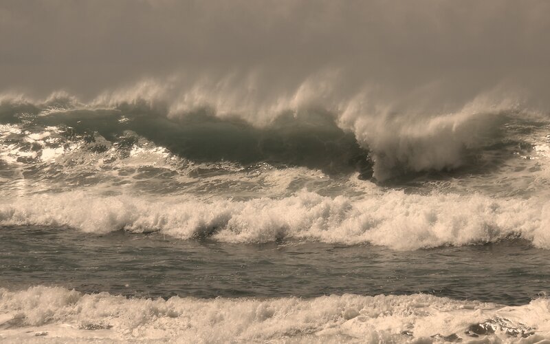Large Ocean Wave — Gray