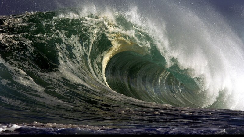 Large Ocean Wave — Green, Dramatic, Photograph, Sea