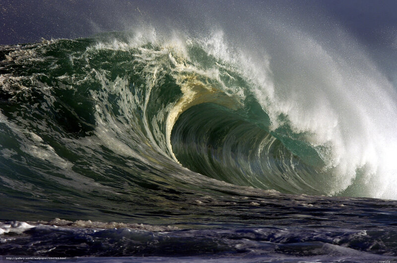 Large Ocean Wave — Green, Dramatic, Photograph