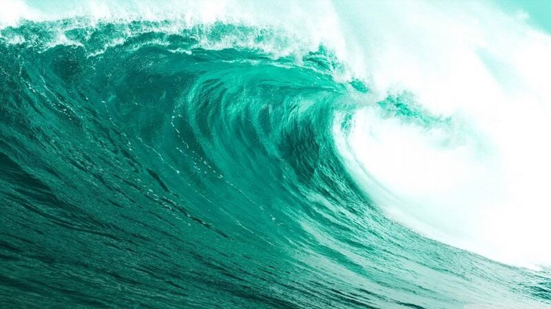 Large Ocean Wave — Teal, Dramatic