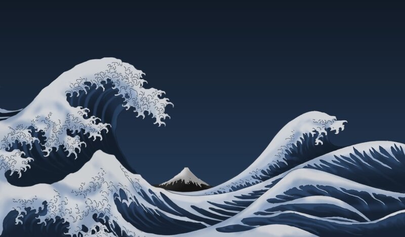 Large Ocean Waves — Blue, Dramatic