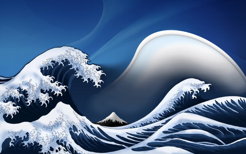 Large Ocean Waves — Blue