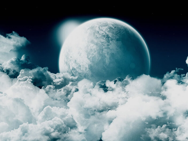 Large Planet Above Clouds
