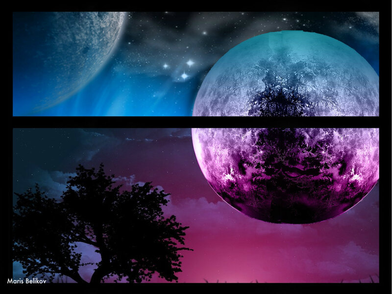 Large Planet in Night Sky