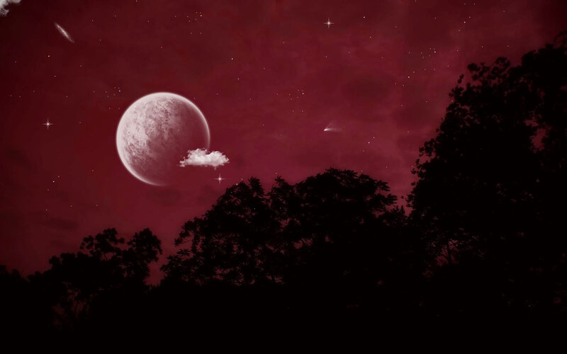 Large Planet in Red Sky
