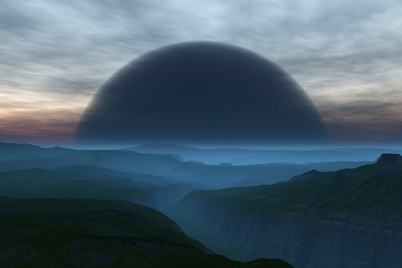 Large Planet in Sky — Blue