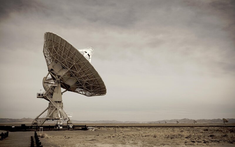 Large radio telescope in desert