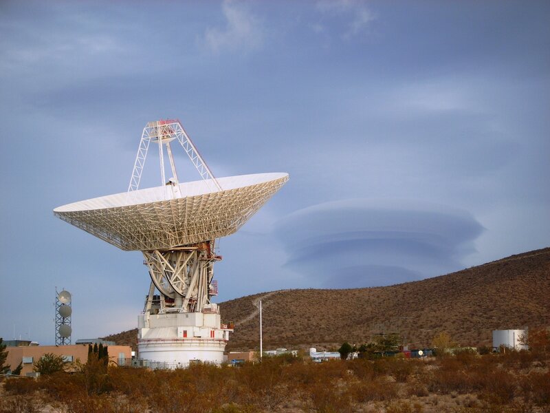Large radio telescope in desert