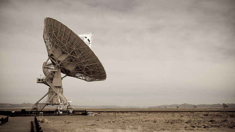 Large radio telescope in desert