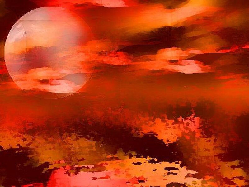 Large Red Moon — Dramatic