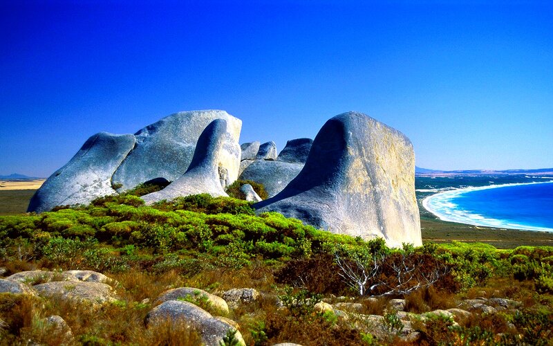 Large Rock Formations — Blue