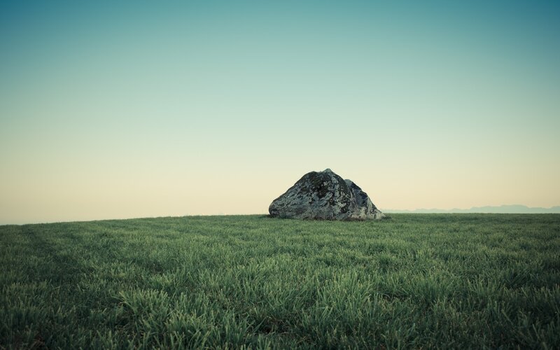 Large Rock in Field