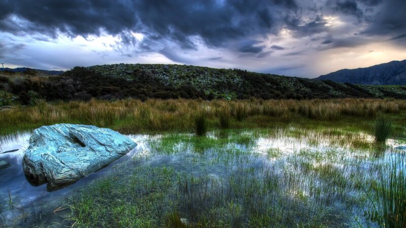 Large Rock in Pond