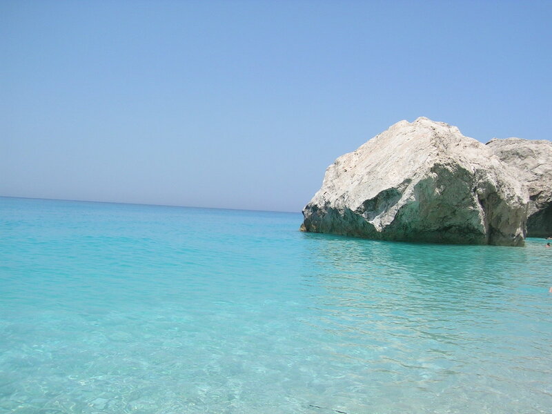 Large Rock in Turquoise Water