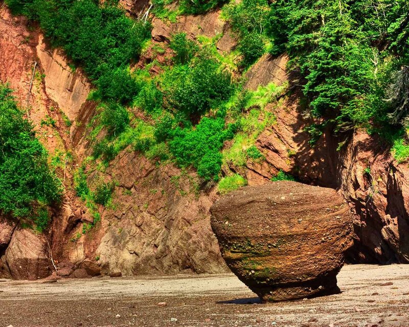 Large Rock on Beach — Green, Natural