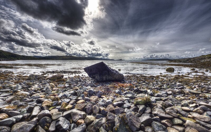 Large Rock on Pebble Beach