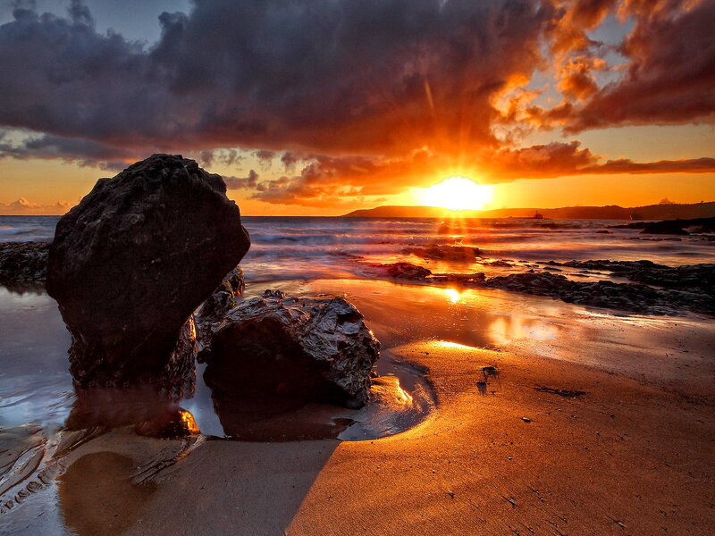 Large Rocks on Beach