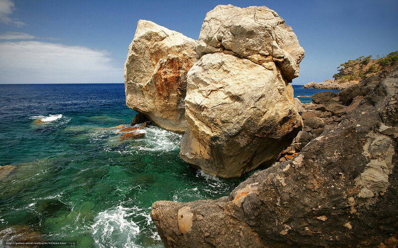 Large Rocks on Seashore