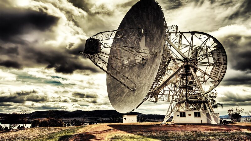 Large Satellite Dish — Gray, Dramatic