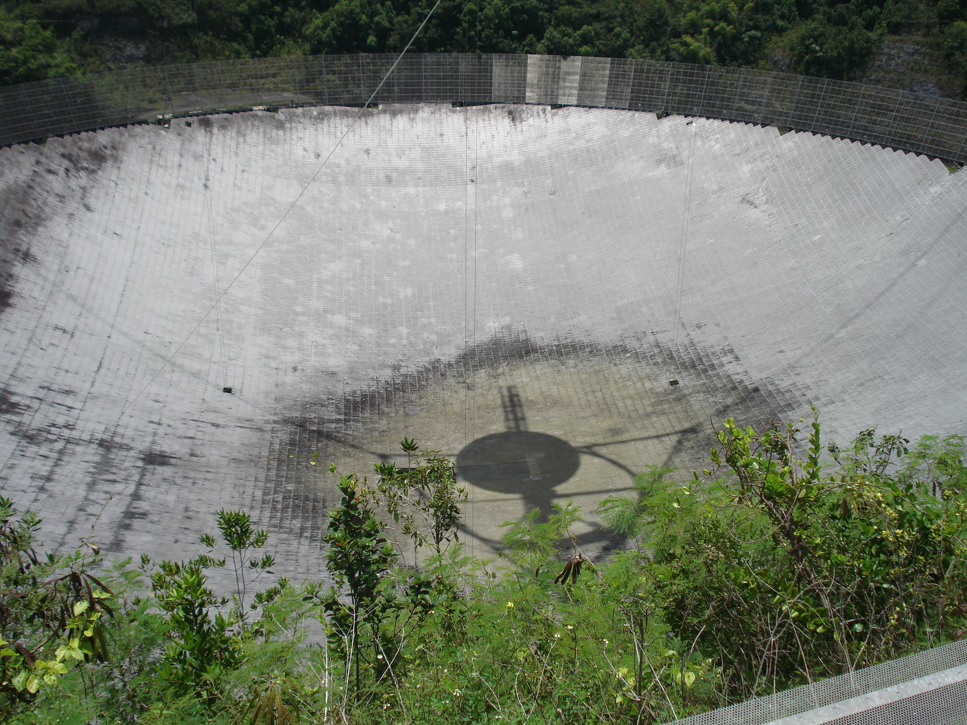 large satellite dish in a bowl