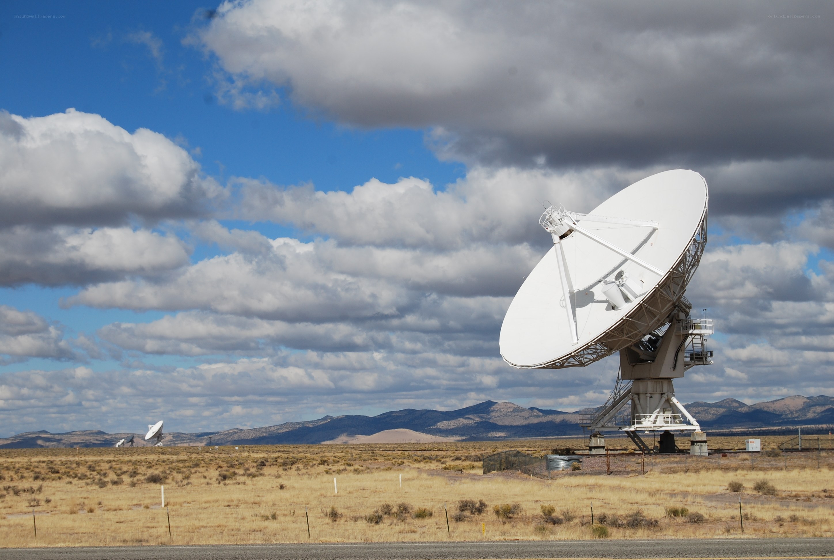 Large satellite dish in desert