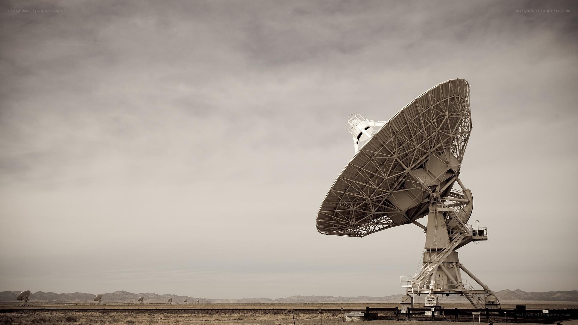 Large satellite dish in desert