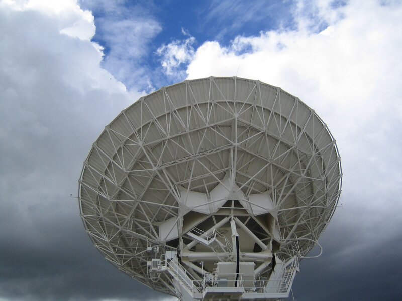 Large Satellite Dish — White, Dramatic